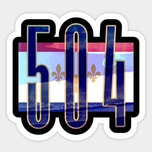 504 Blues with NOLA Flag 1 Sticker